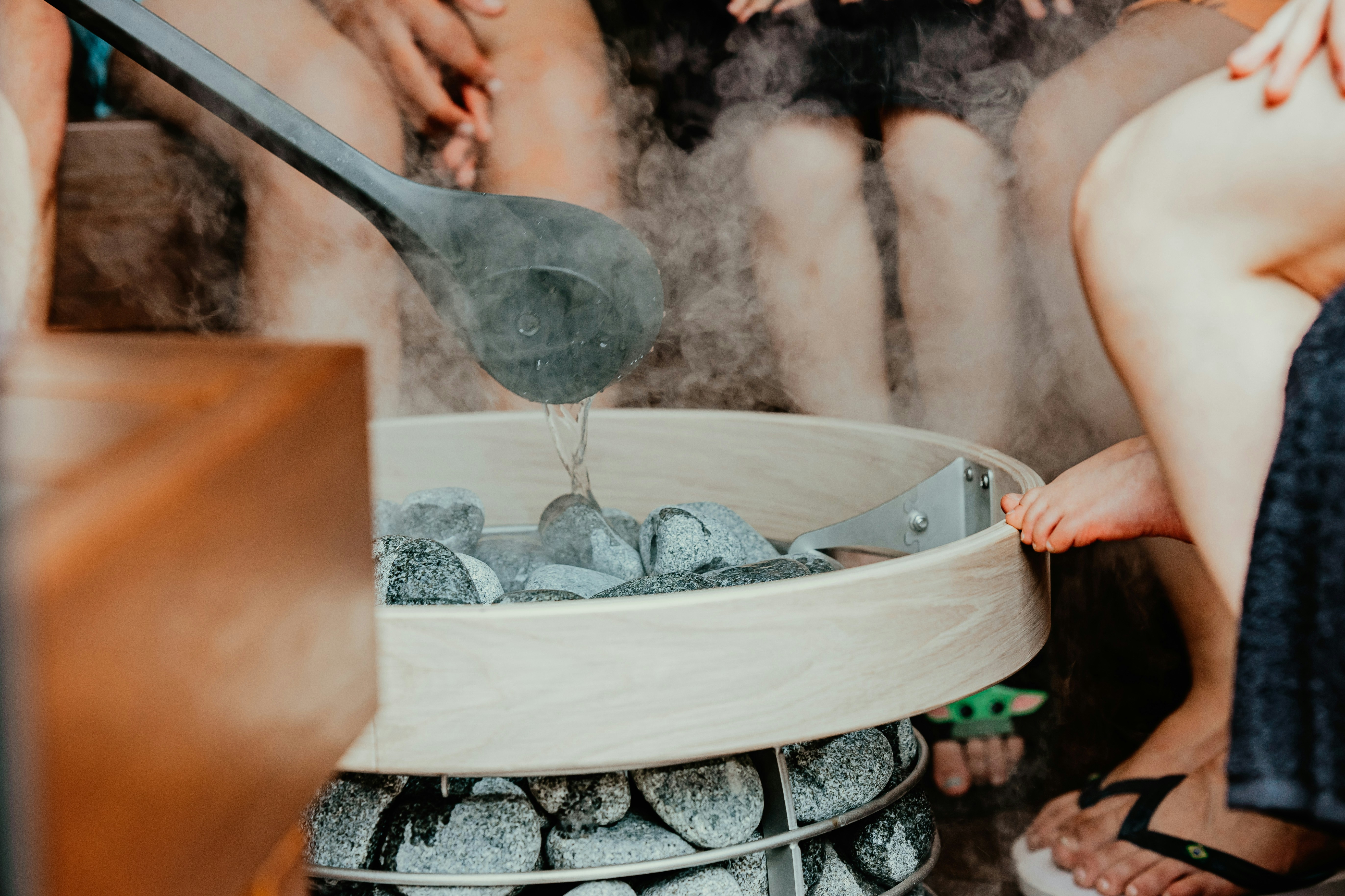 Aufguss ritual in sauna